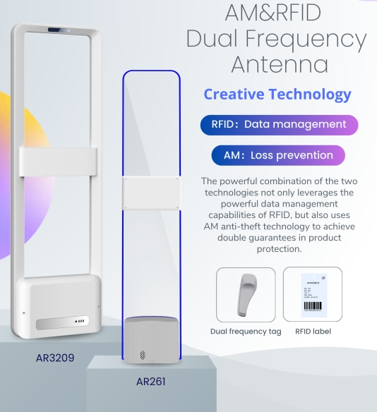 AM+RFID dobbeltfrekvenskanaldør, anbefales til sko- og tøjbutikker!